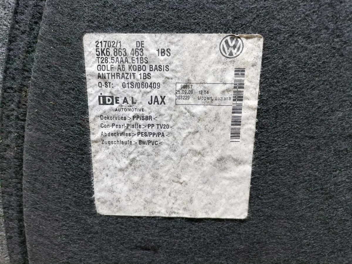 VW Golf 6 original Kofferraumbelag Fließheck Bj.2009 VW Golf 6 original Kofferraumbelag Fließheck Bj.2009